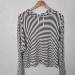 Forever 21 Black and White Striped Hoodie
